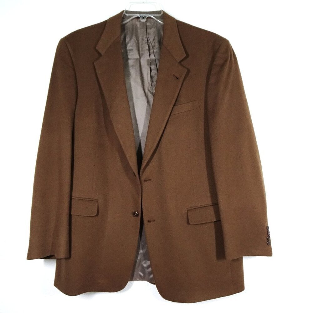 Hart Schaffner Blazer Sport Coat 2 Button Casual Jacket Size 44L 100% Cashmere